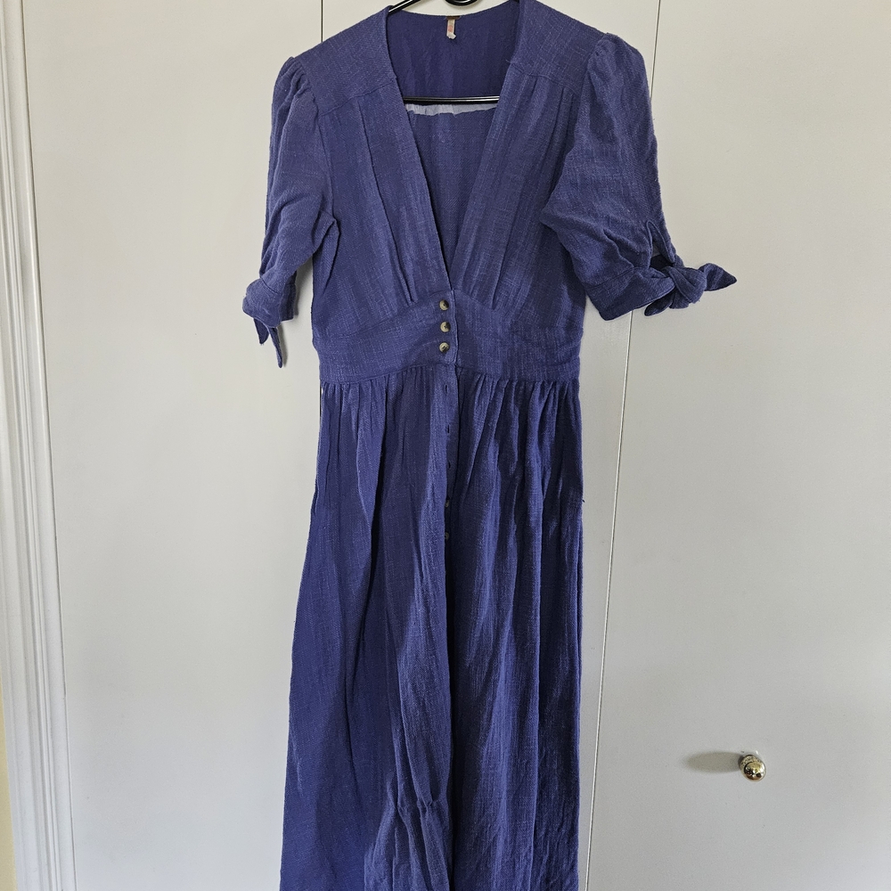 Free People Love Of My Life Periwinkle Blue Midi Dress
